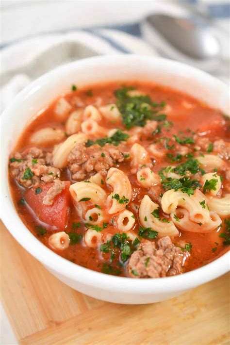 Beef Macaroni Soup - Ready In 35 Minutes! - Sweet Pea's Kitchen