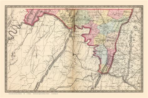 Washington Co MD 1866 Map Maryland State Atlas Reprint - Etsy