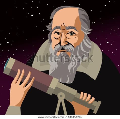 Galileo Galilei Great Scientific Astronomer Stock Vector (Royalty Free ...