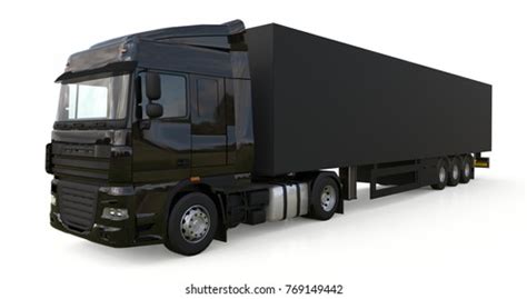 Large Black Truck Semitrailer Template Placing Stock Illustration ...