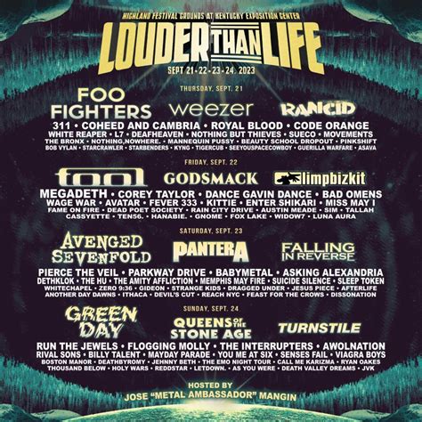 Louder Than Life Festival 2023 - 21/09/2023 (4 days) - Lousville - United States