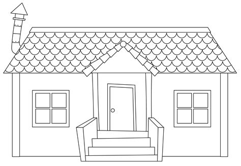 Simple modern house outline 446107 Vector Art at Vecteezy