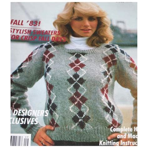 Sweater Knitting Patterns Fashion Knitting Magazine Fall 1983 Cardigan Coat Skirt Vintage Paper ...