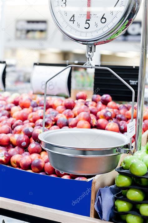 Grocery store scale with fruit and veg — Stock Photo © paulmhill #9339616