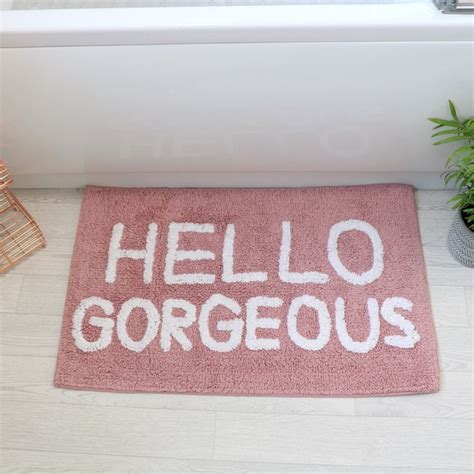 Pink Bath Mat - Hello Gorgeous | Pink bath mat, Pink bathroom decor, Pink baths