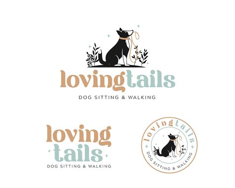 Pet Sitting Dog Walking Logo Design Dog With Leash Logo | Etsy