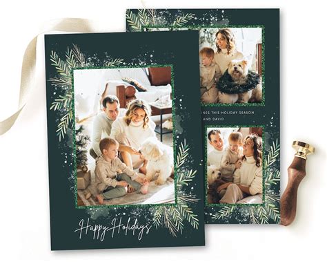 Happy Holiday Cards Photo Template, Printable Photo Christmas Card ...