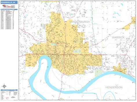 Evansville Indiana Road Map