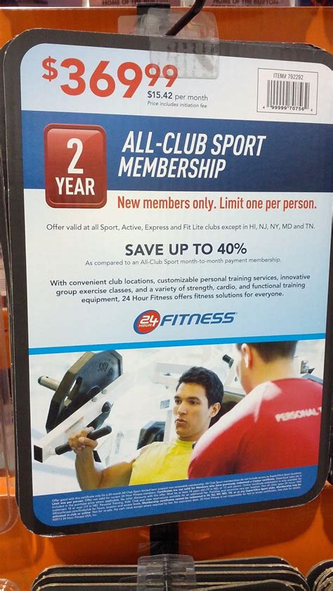 24 Hour Fitness 2 Year All Club Sport Membership | Costco Weekender