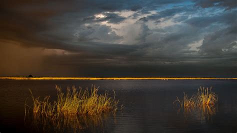 African Thunderstorm - Start of a thunderstorm in the Etosha pan ...