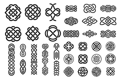 Premium Vector | Set of ancient celtic knotwork patterns and symbols vector