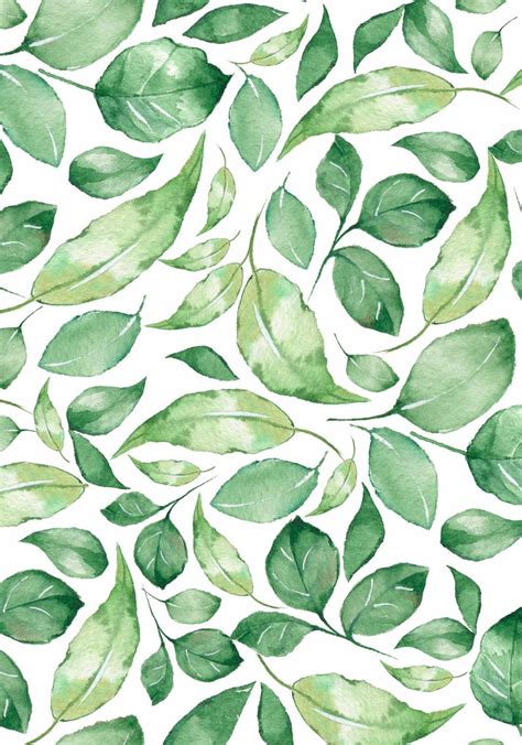 Watercolor Greenery Pattern Wallpaper Removable Fabric Peel - Etsy | Greenery wallpaper, Green ...