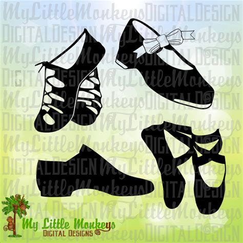 Irish Dance, Tap, Jazz And Ballet Dance Shoes Silhouette Designs ...