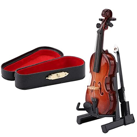 Miniature Violin Model, Wooden Violin Model with Stand Case, Tiny ...