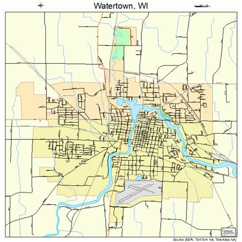 Watertown Wisconsin Street Map 5583975