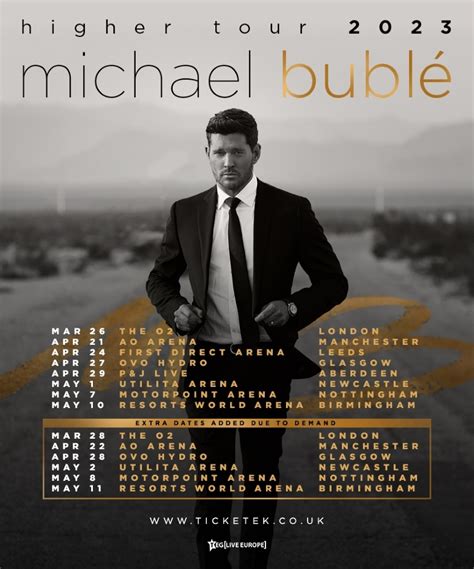 Michael Bublé - Higher Tour 2023 - 26 March 2023 - The O2 - Event/Gig ...