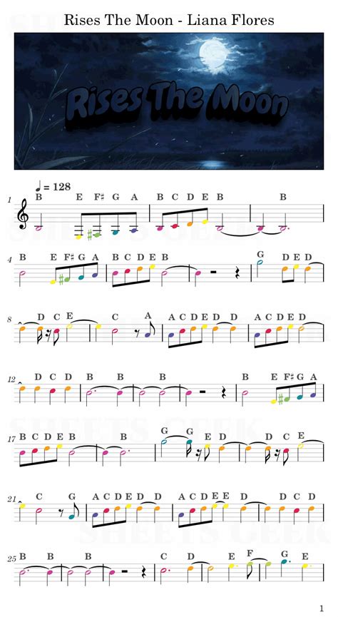 Rises The Moon - Liana Flores | Easy Sheet Music