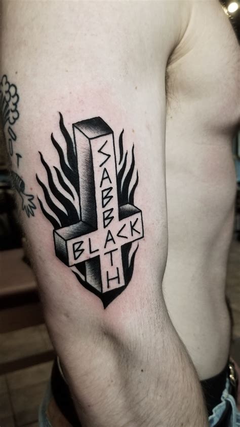 Black Sabbath Burning Cross Tat | Metal tattoo, Cross tattoo ...