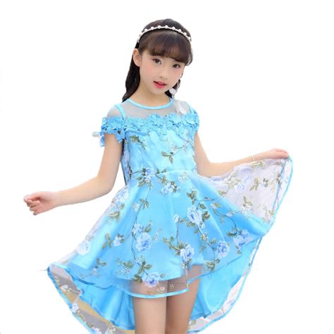 2018 Brand Summer Girls Print Voile Dress Kid School Cute Girl Beach ...