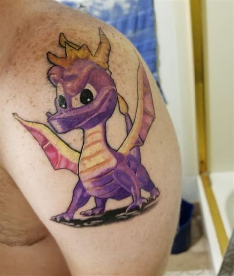 My Spyro Tattoo! Colors are on point. Done by Butch at Reservoir Tattoo Studio. Glendale, CA : Spyro