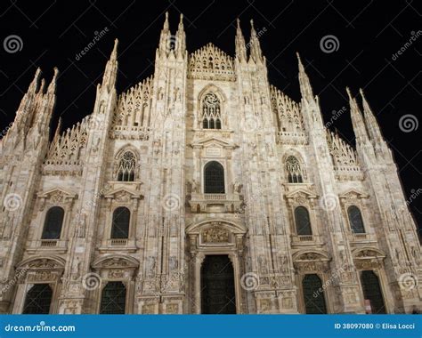 Duomo cathedral by night stock photo. Image of evening - 38097080