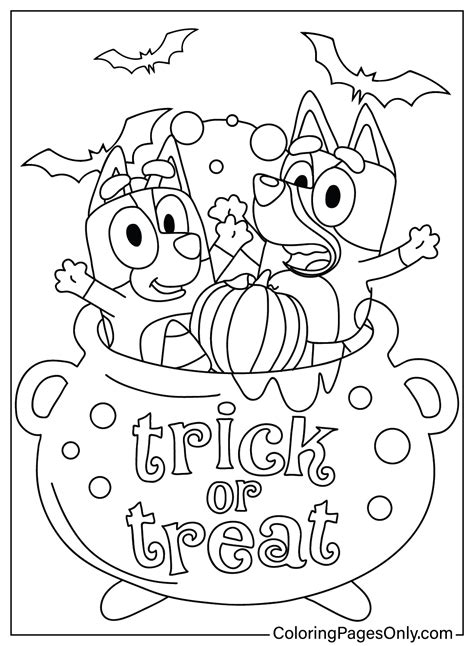 Bluey Halloween Coloring Pages Printable