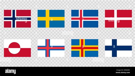 Nordic countries flag icon set Stock Vector Image & Art - Alamy