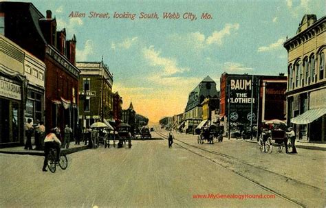 Webb City, Missouri Allen Street Looking Street vintage postcard, historical, photo, antique ...