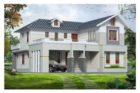 Western style exterior house design Kerala at 1890 sq.ft