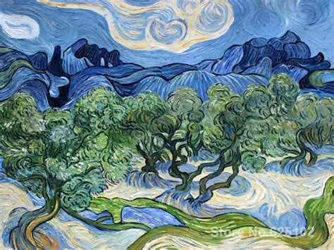 Wall paintings,Olive Trees with the Alpilles,Vincent Van Gogh Canvas reproduction,High quality ...