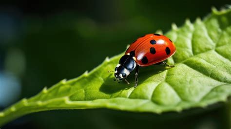 Premium AI Image | ladybug on a green leaf