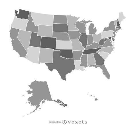 United States Map in gray - Vector download