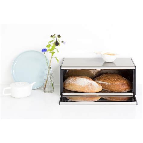 Brabantia Fall Front Bread Bin Matt Steel Fingerprint Proof ...