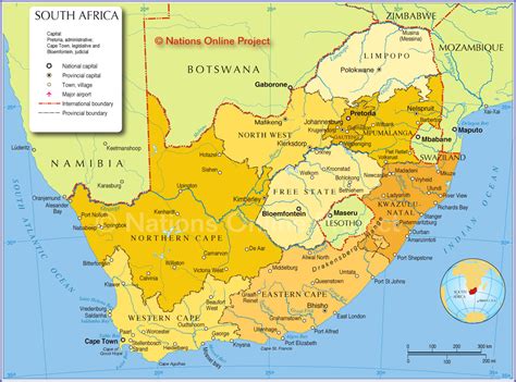 Map of South Africa Provinces - Nations Online Project