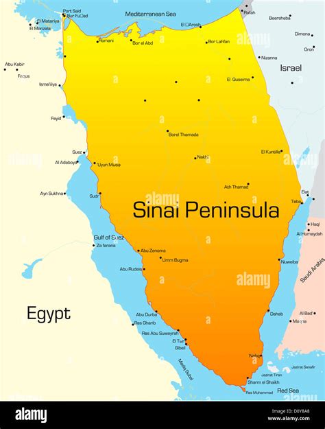 Egypt sinai peninsula map hi-res stock photography and images - Alamy