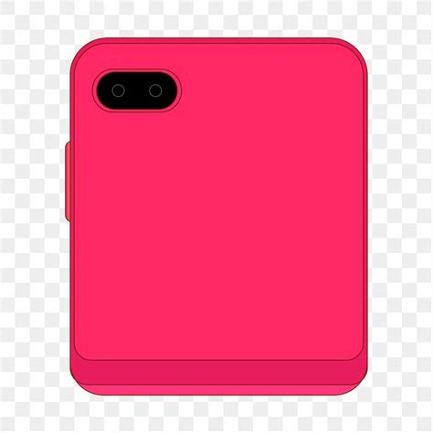 Pink foldable phone png, rear | Free PNG Sticker - rawpixel