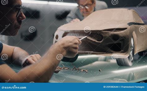 Male Designers Sculpting Clay Car Model Stock Photo - Image of craft ...