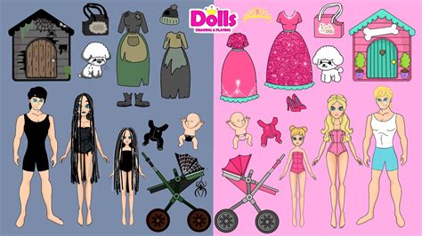 PAPER DOLLS FAMILY DRESS UP & HOUSE TRANSFORMATION DIY PAPER CRAFT - YouTube