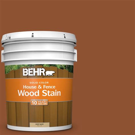 BEHR 5 gal. #SC-122 Redwood Naturaltone Solid House and Fence Exterior Wood Stain-03005 - The ...