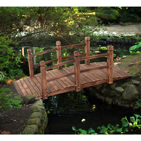 Giantex 5 Garden Bridge Wooden Decorative Pond Bridge Arch Walkway w ...