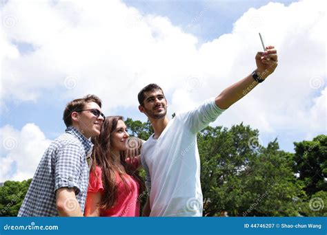 Group of Happy Friends Taking Selfie Stock Image - Image of caucasian ...