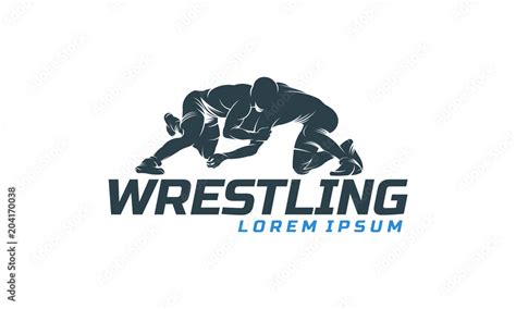 Wrestling logo template, Wrestling Sport Silhouette logo template Stock ...