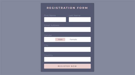 Registration Form In HTML and CSS -- Sign Up form Design - YouTube