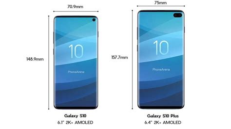 Samsung Galaxy S10 vs Galaxy S10 Plus Specs, Size Comparison