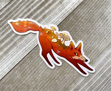 Fox Stickers Aesthetic sticker set of 3 cute plant foxes | Etsy