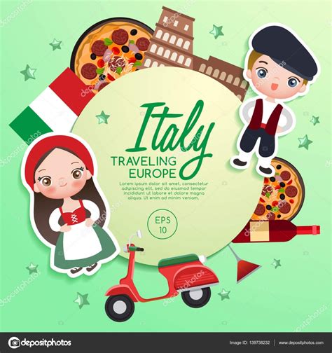 Traveling Europe : Italy Tourist Attractions : Vector Illustration Stock Vector Image by ©daraon ...