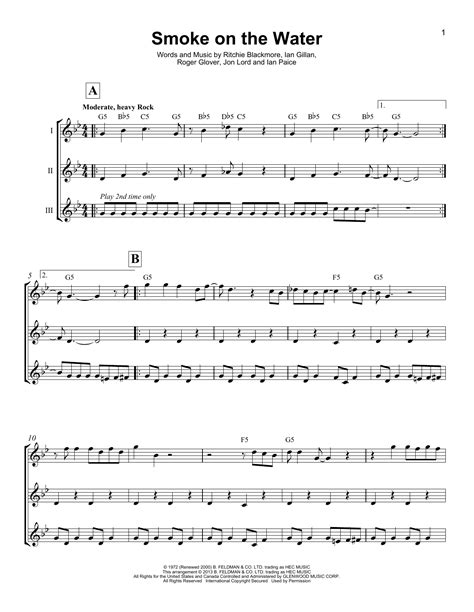 Smoke On The Water | Sheet Music Direct