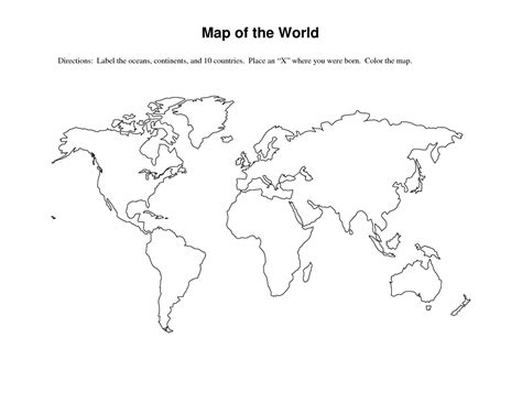 Blank World Map Outline