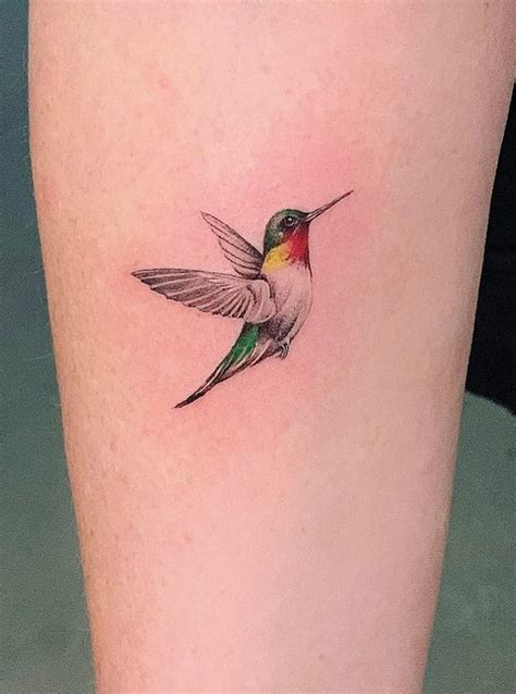 Small Hummingbird Tattoo Colorful Hummingbird temporary | Etsy