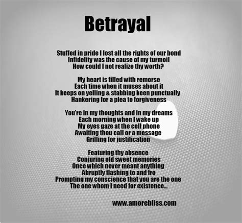 Betrayal - Amore Bliss | Betrayal, Poems, Collection of poems